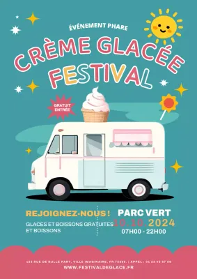 invitation moderne à la fête des glaces rose et vert