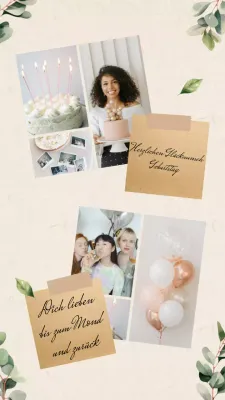 Beige Minimal Modern Geburtstagsgruß