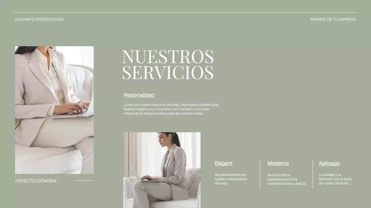 Presentación de la empresa Beige Minimal Business