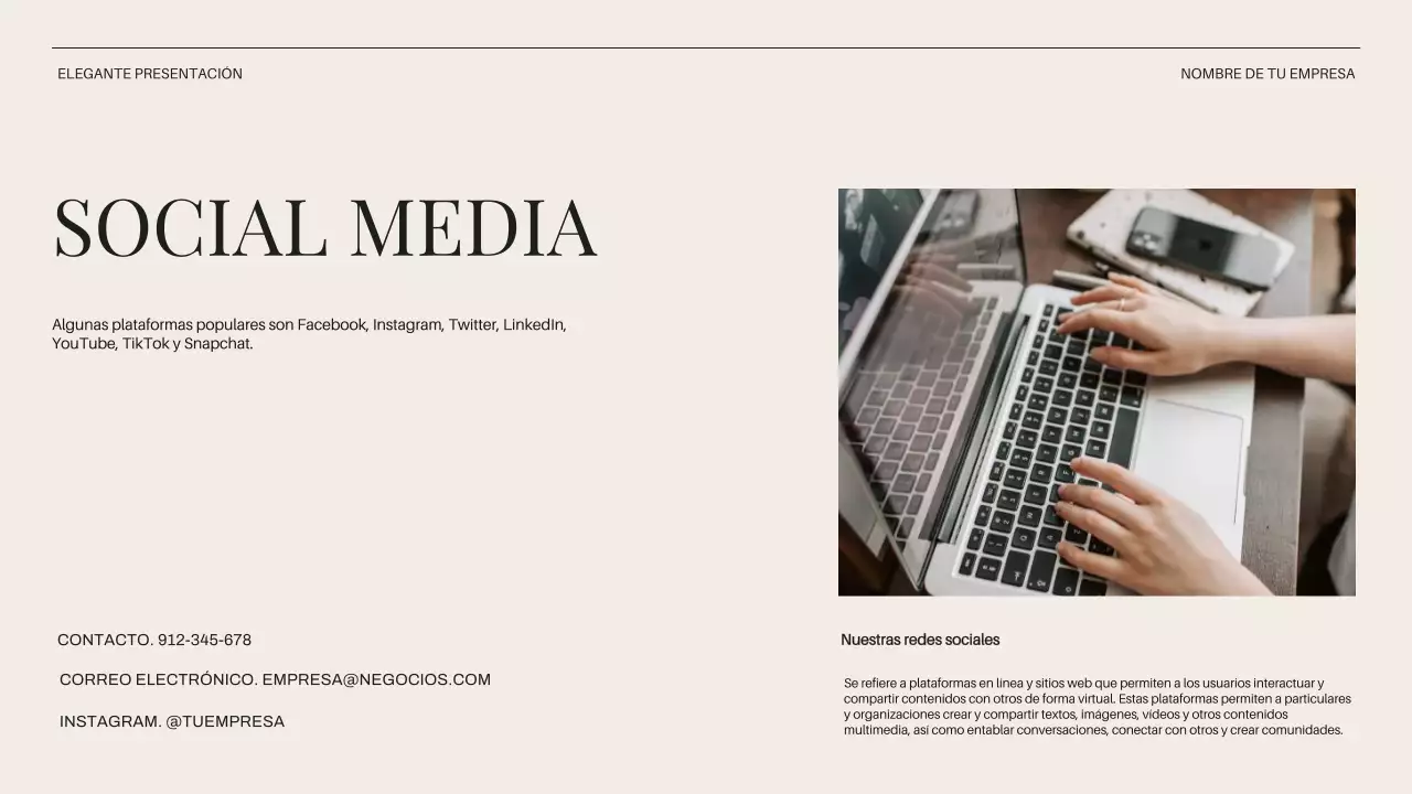 Presentación de la empresa Beige Minimal Business