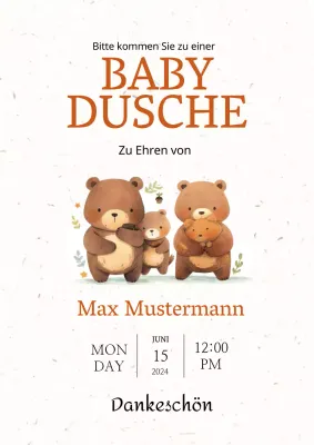 Braun Einfache Babyparty-Einladung