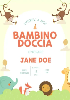 Invito per baby shower giallo e carino