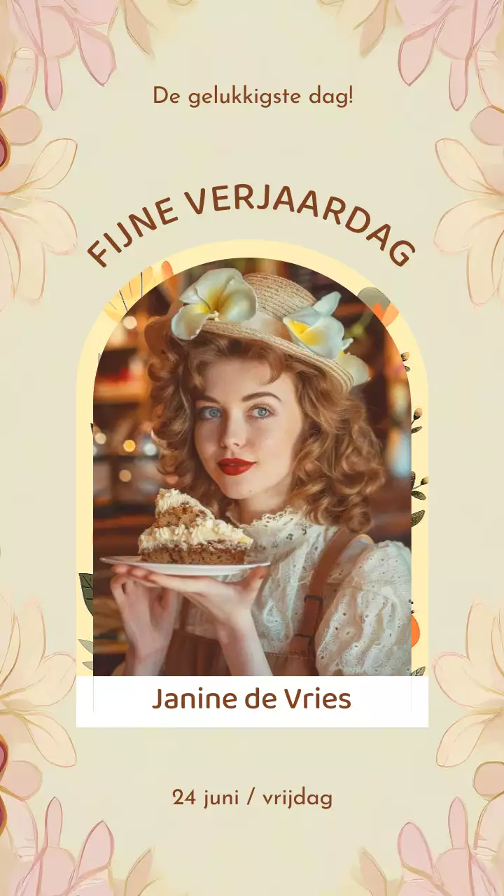 Beige Minimal Modern Verjaardag Groet