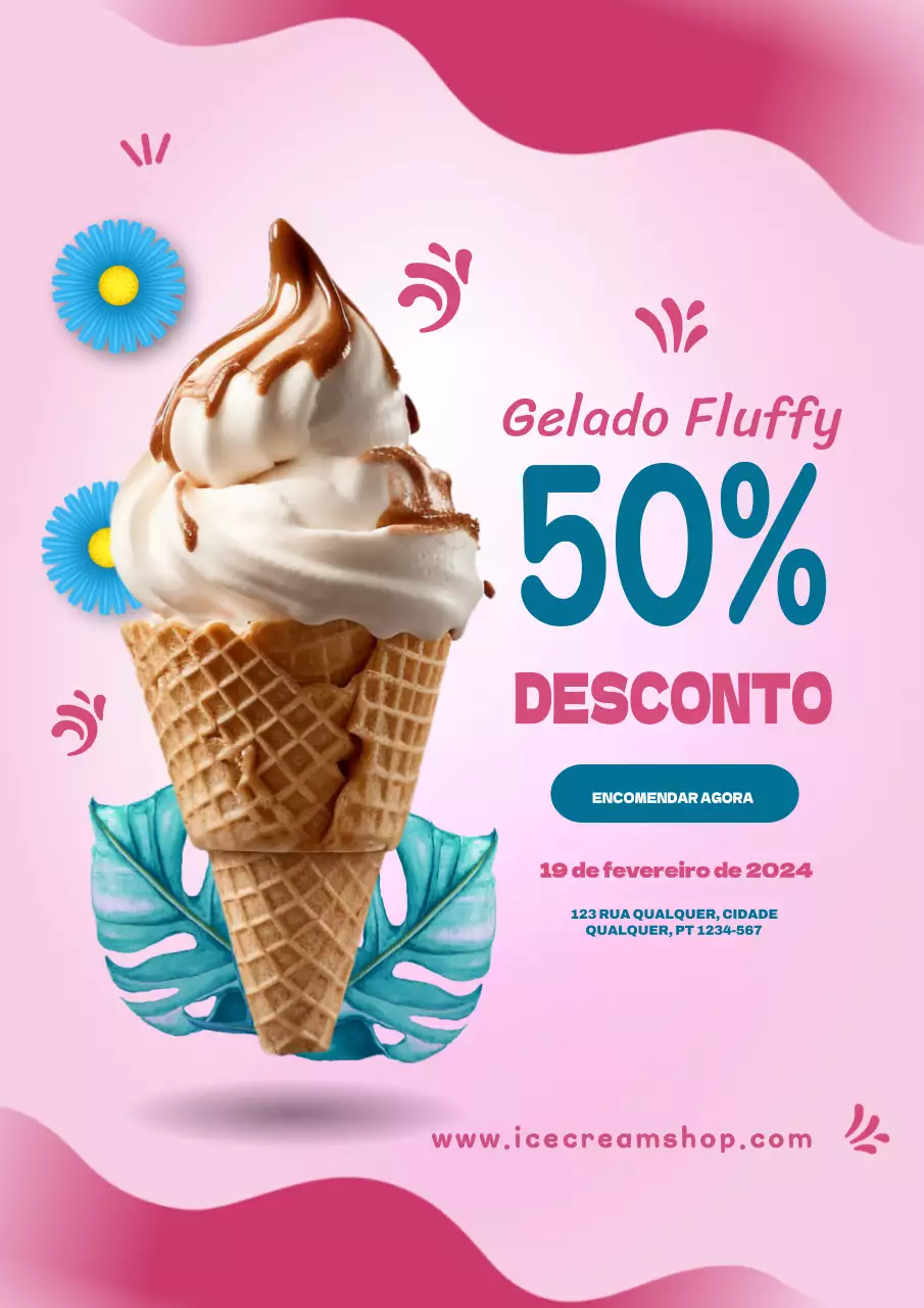 rosa e vermelho moderno Promoção de gelados
