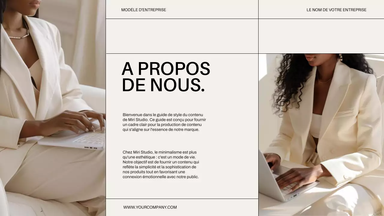 Beige Minimal Modern Business Introduction de l'entreprise