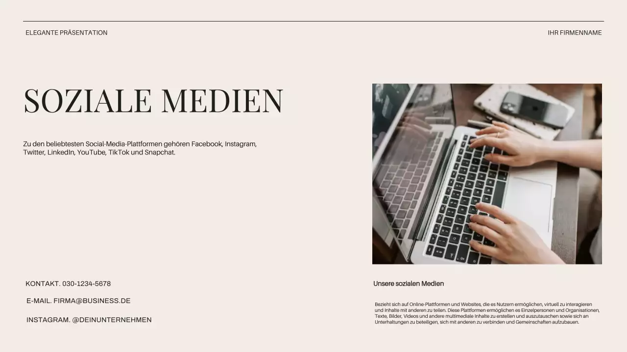 Beige Minimal Business Einführung des Unternehmens