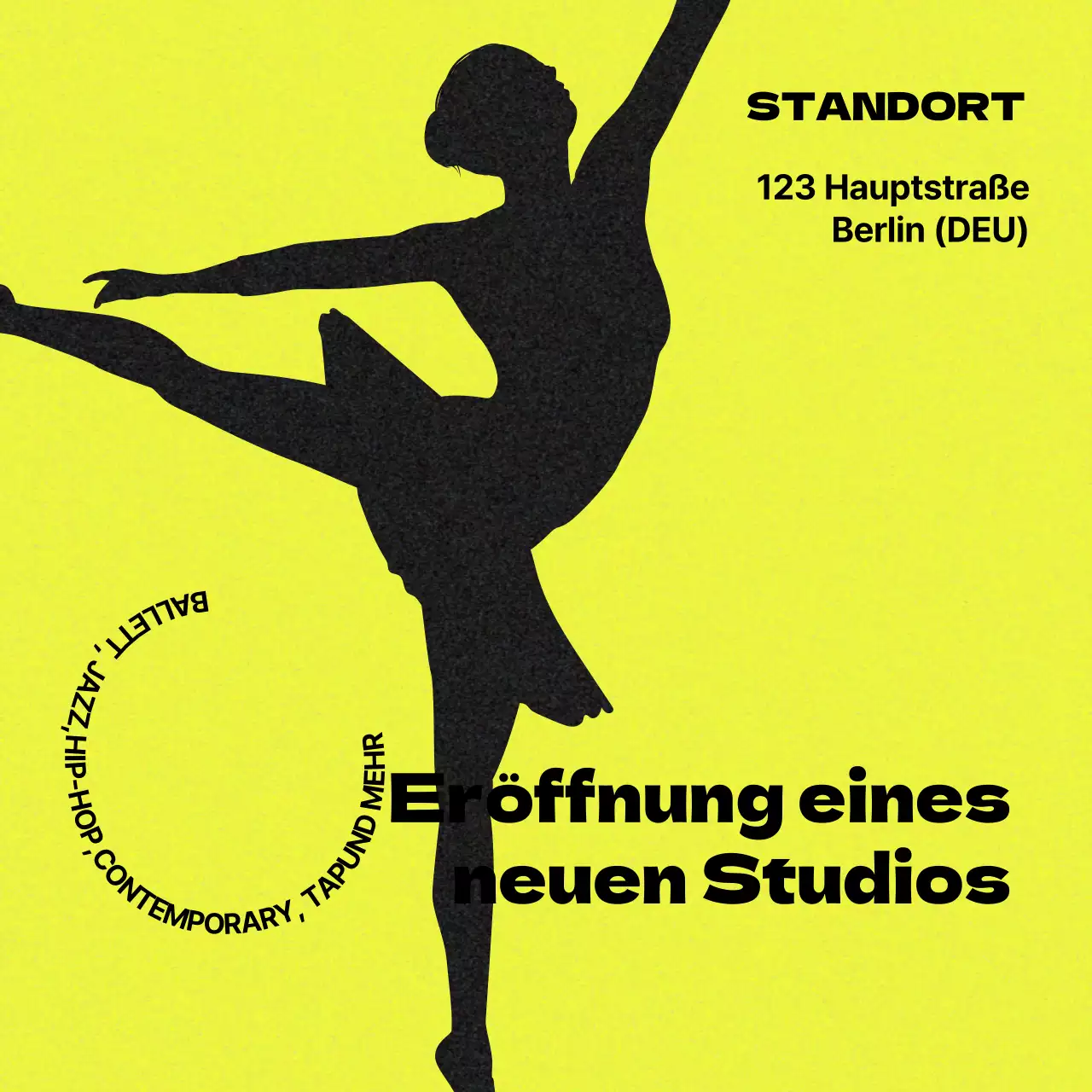 Gelb und Schwarz New Studio Opening Promotion