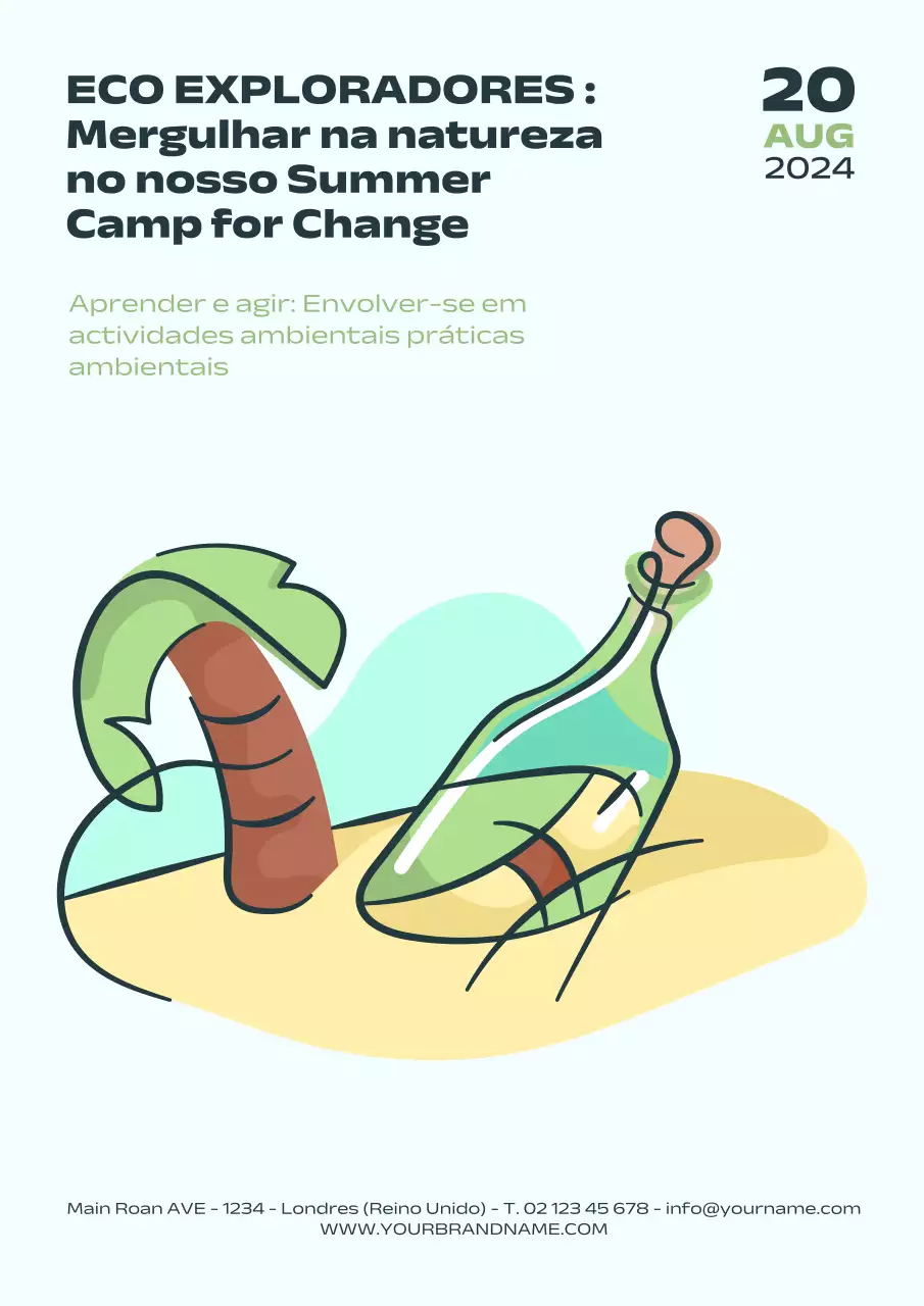 Promoção do acampamento de verão Sky Blue Clean Eco Explorers