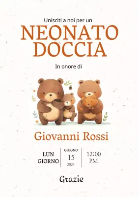 Invito semplice marrone per baby shower