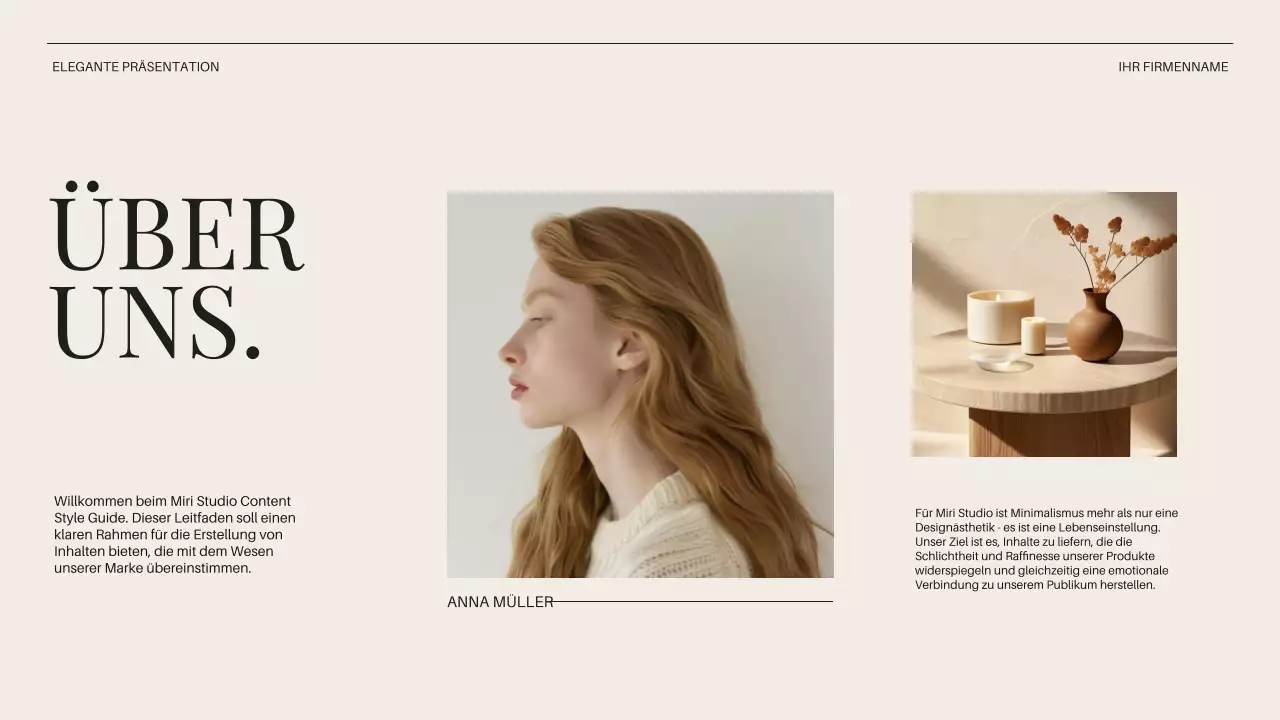 Beige Minimal Business Einführung des Unternehmens