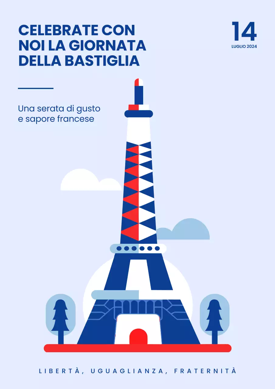 Promozione Blue Modern Celebrate Bastille Day
