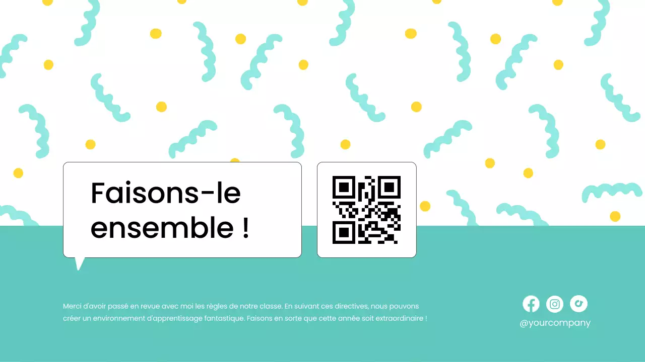 Règlement de classe moderne bleu Matériel de classe