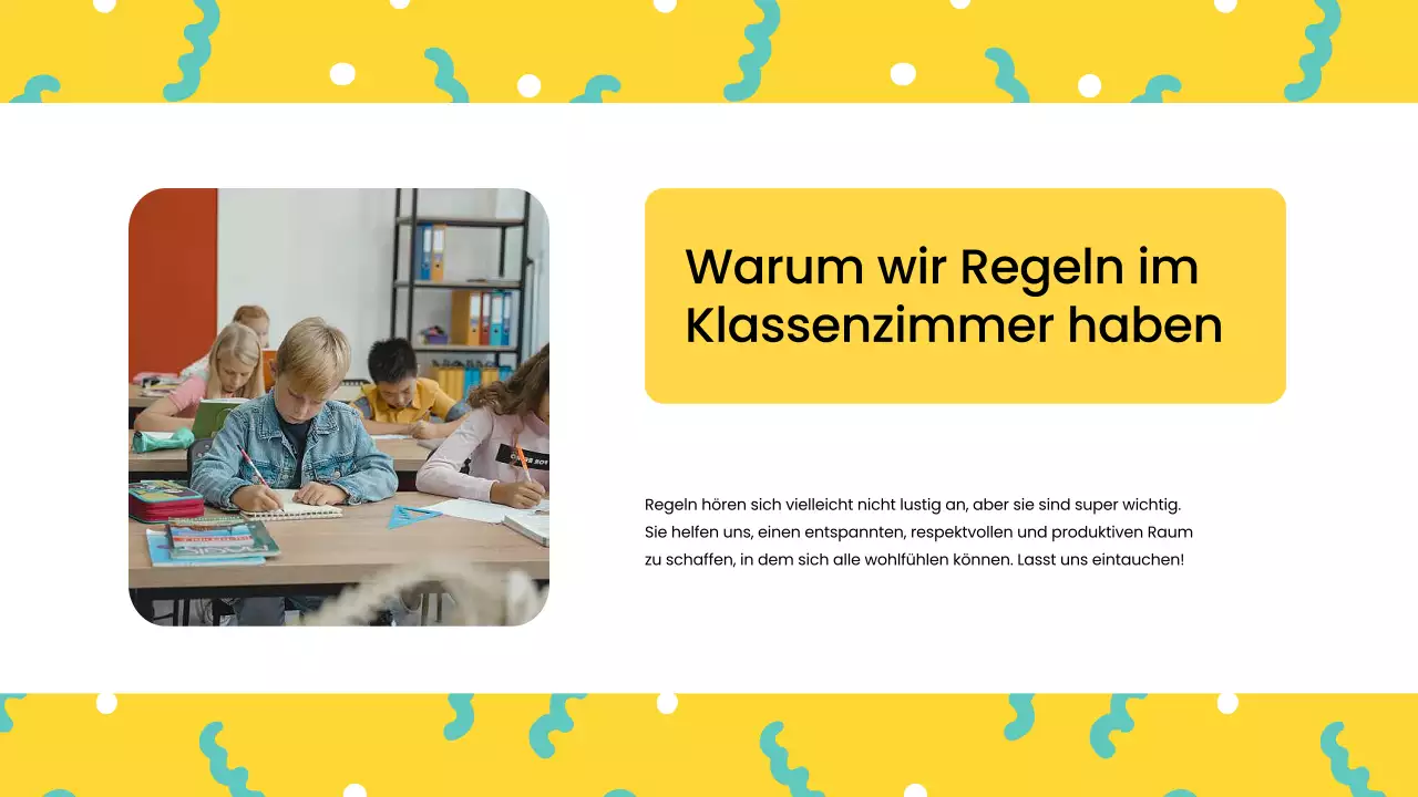 Blaue Moderne Klassenzimmerregeln Unterrichtsmaterial