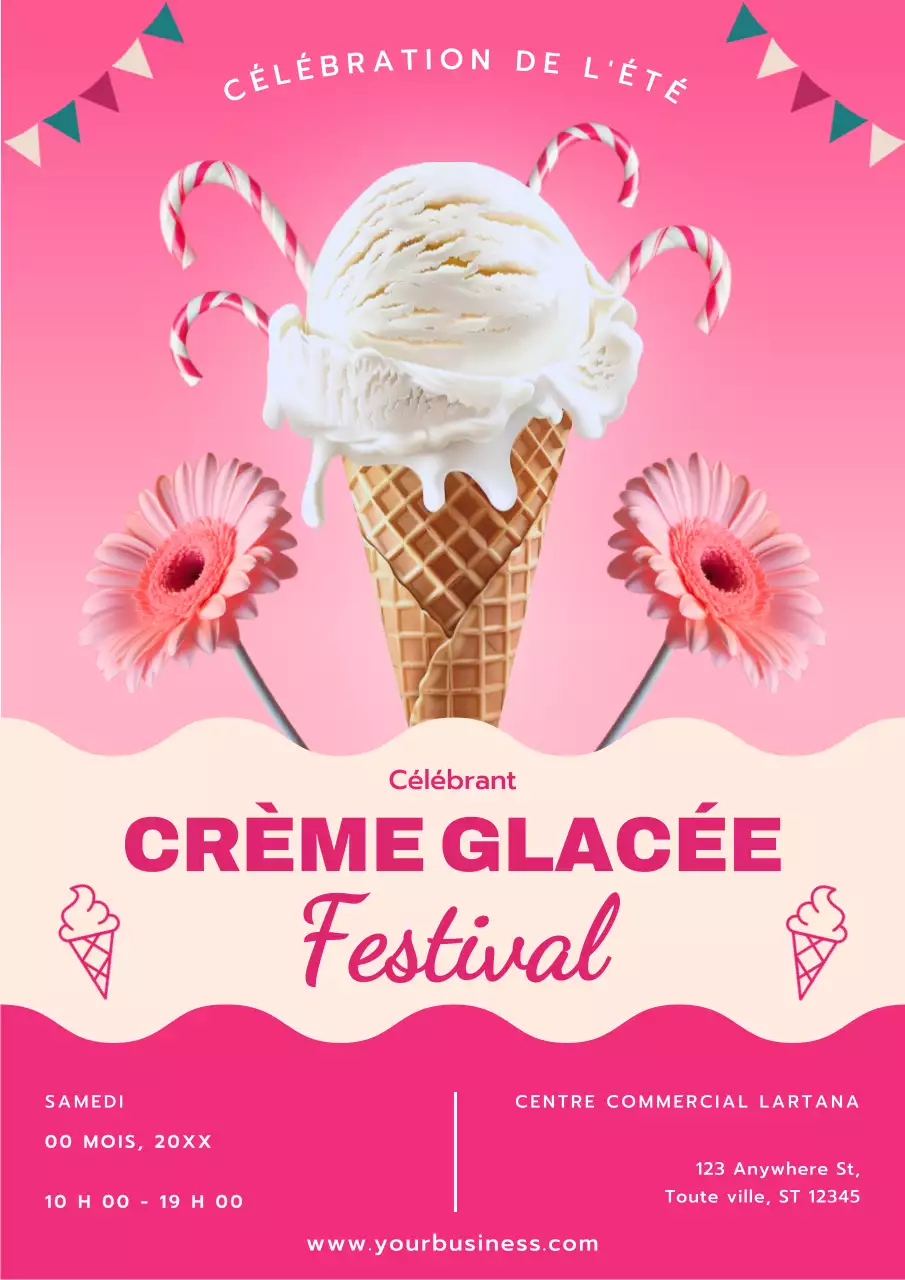 Publicité pour le Pink Modern Ice Cream Festival