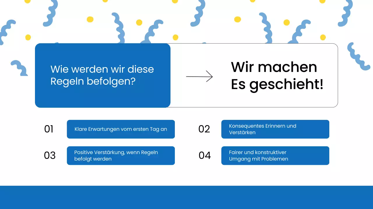 Blaue Moderne Klassenzimmerregeln Unterrichtsmaterial
