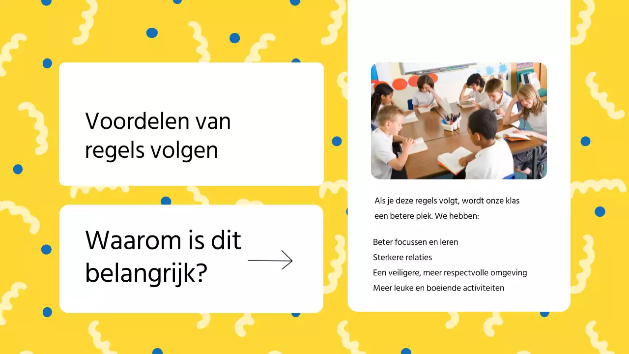 Blauw Modern Klaslokaal Regels Lesmateriaal