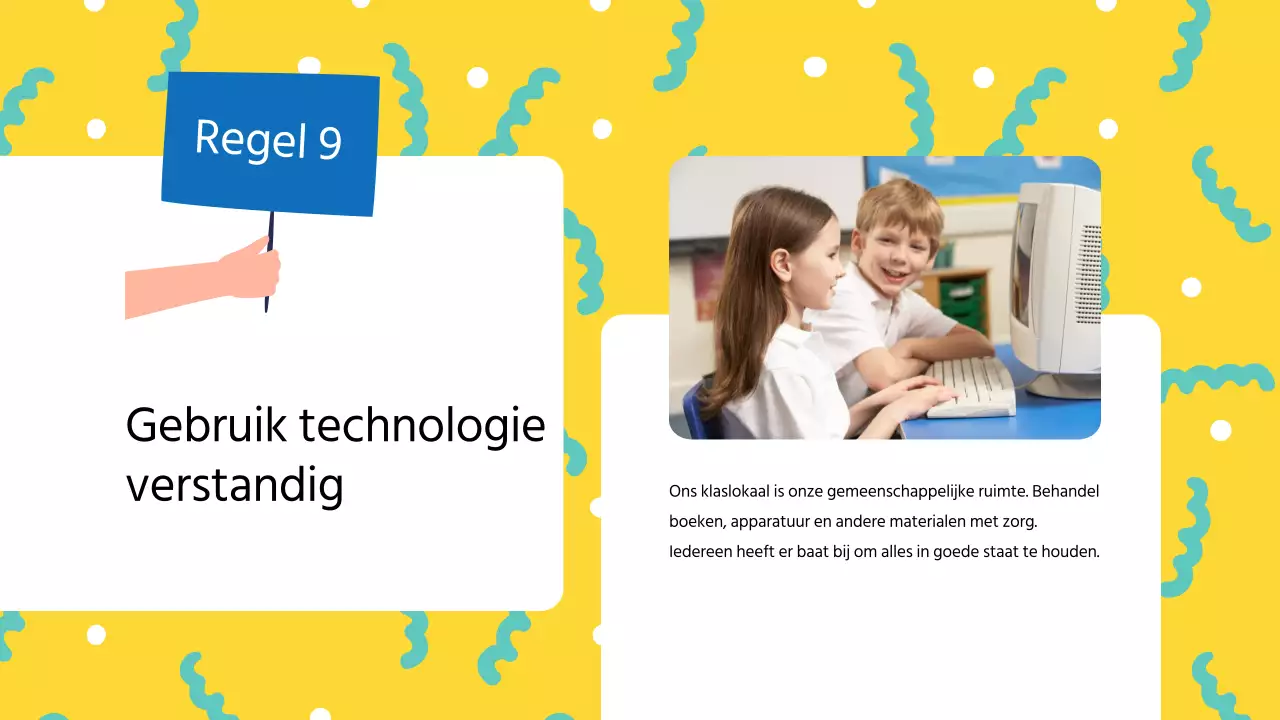 Blauw Modern Klaslokaal Regels Lesmateriaal