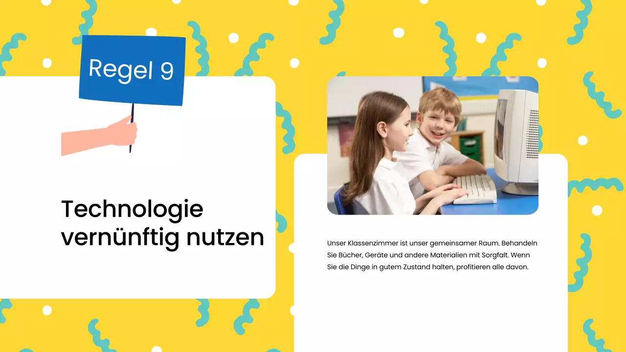 Blaue Moderne Klassenzimmerregeln Unterrichtsmaterial