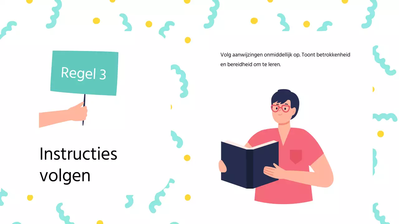 Blauw Modern Klaslokaal Regels Lesmateriaal