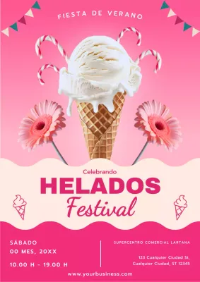 Anuncio del Pink Modern Ice Cream Festival