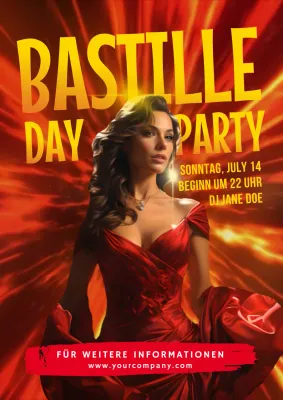 Rot Elegant Bastille Day Feier Party Flyer