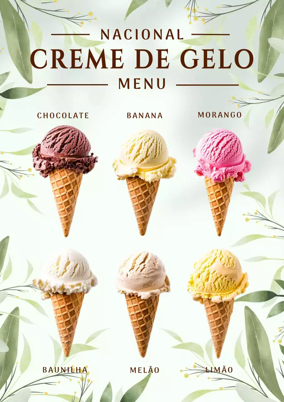 Verde Cáqui Azeitona Gelado Menu Café Restaurante