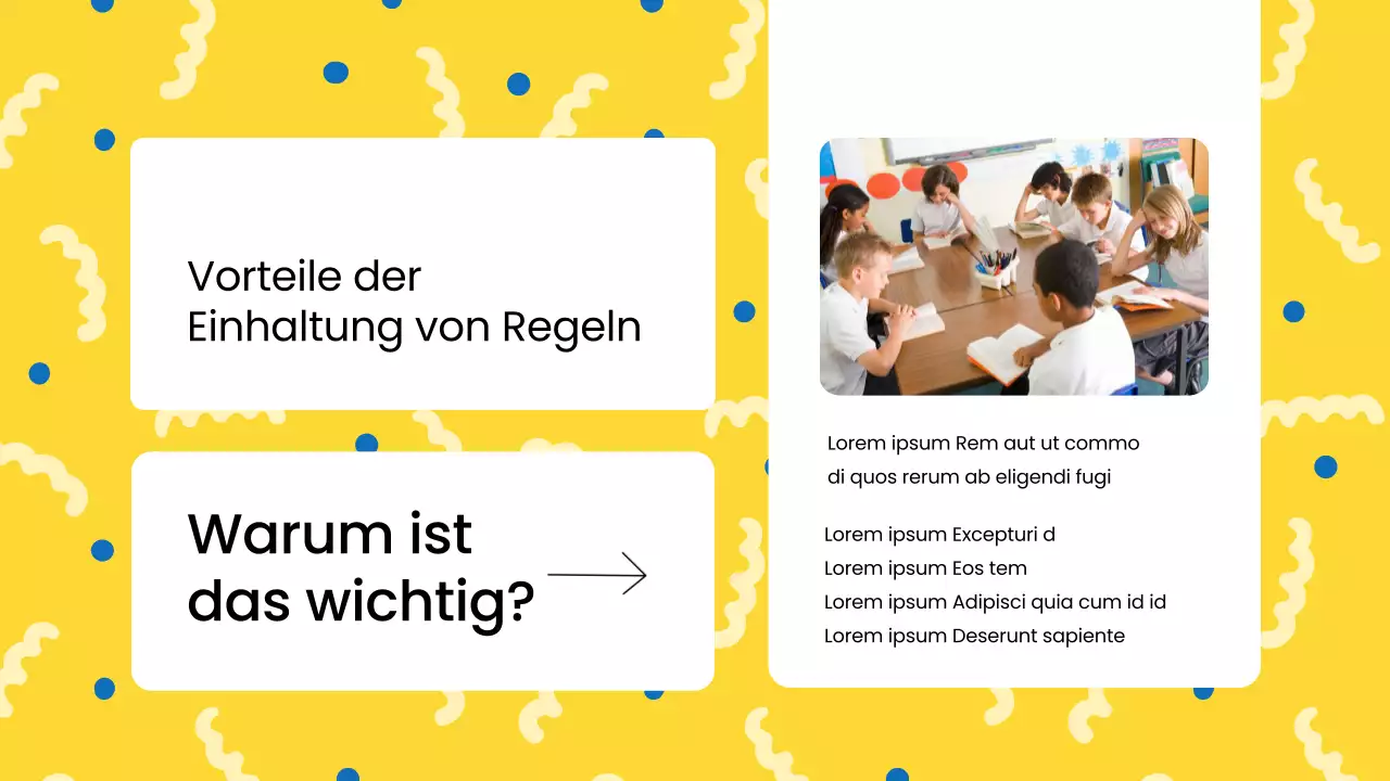 Blaue Moderne Klassenzimmerregeln Unterrichtsmaterial