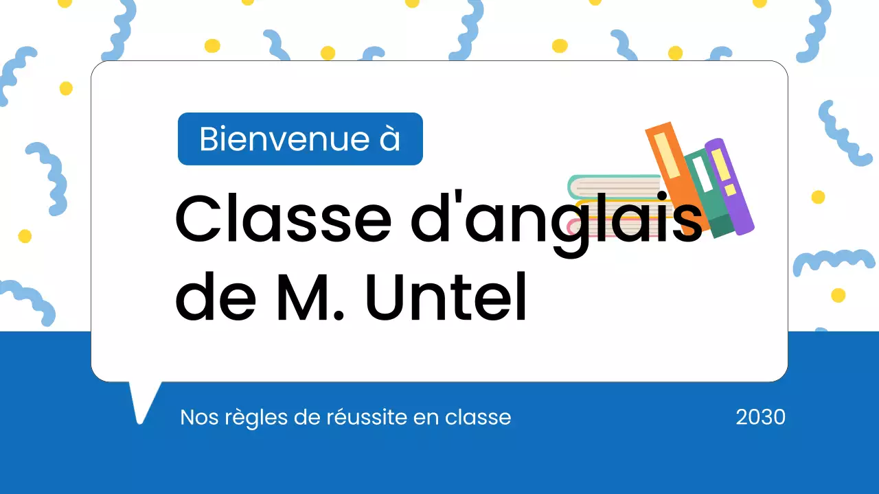 Règlement de classe moderne bleu Matériel de classe
