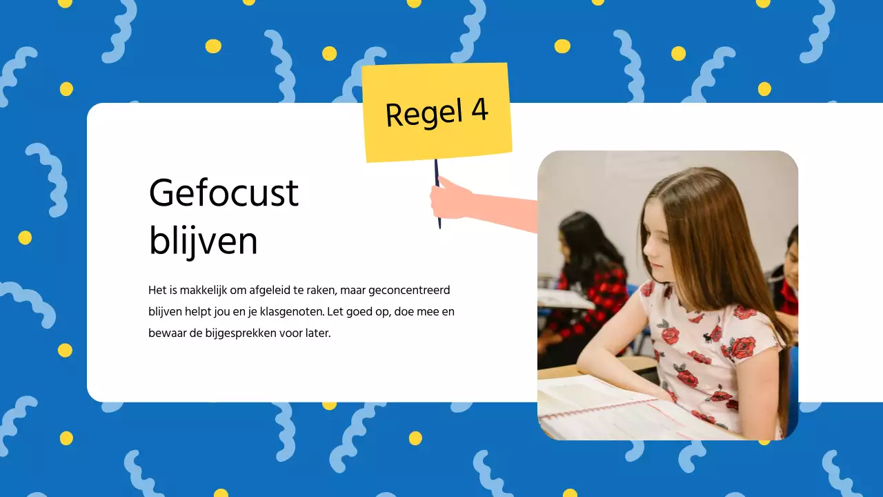 Blauw Modern Klaslokaal Regels Lesmateriaal