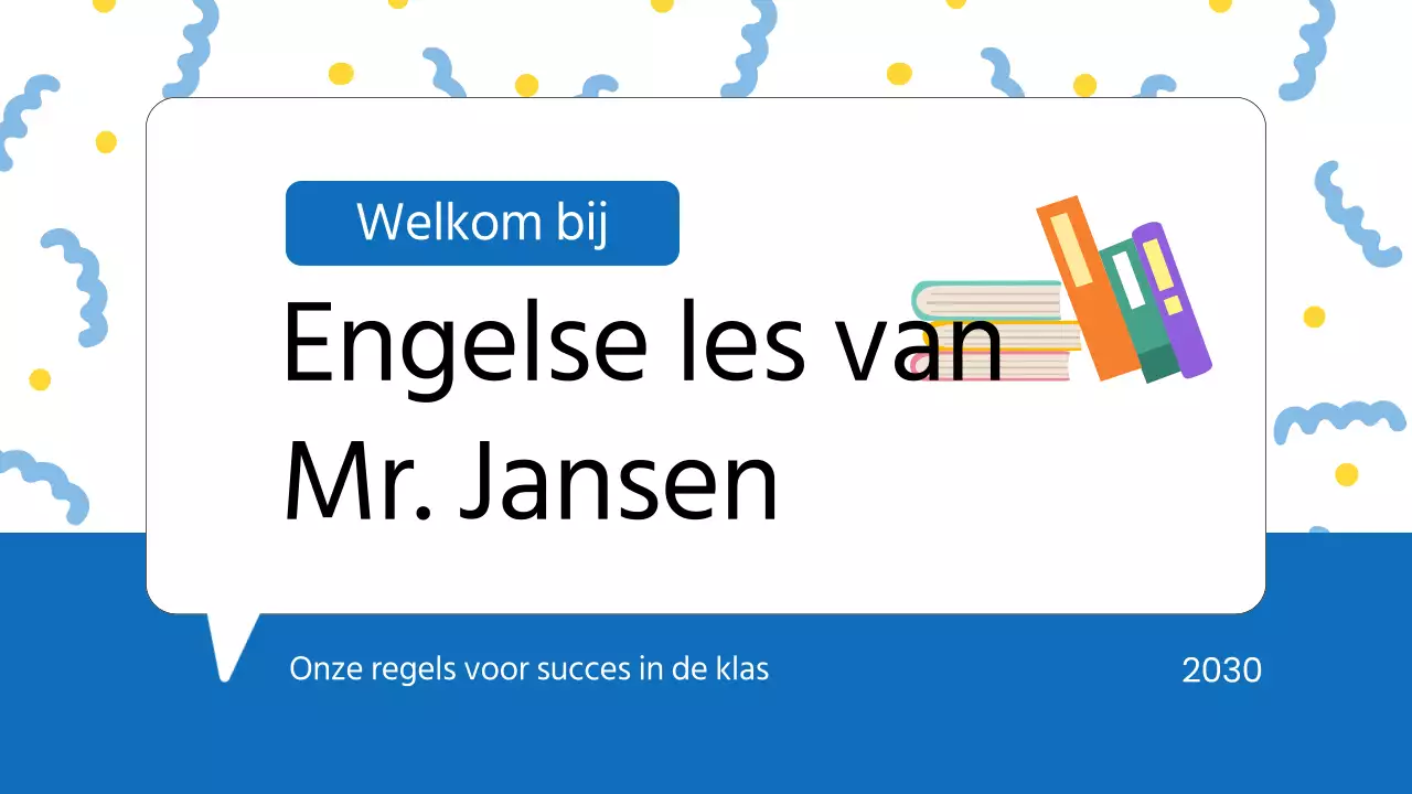 Blauw Modern Klaslokaal Regels Lesmateriaal