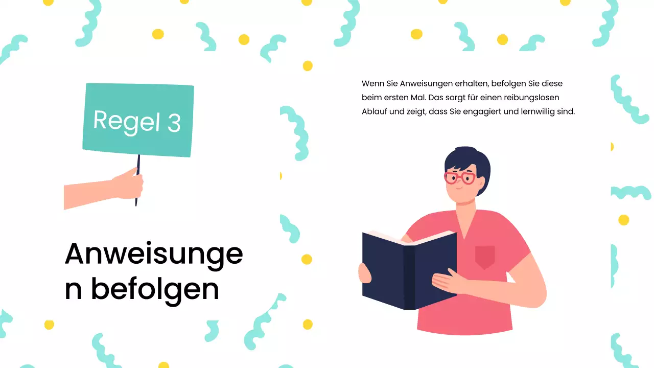 Blaue Moderne Klassenzimmerregeln Unterrichtsmaterial