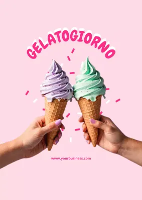 Volantino gelato minimale rosa e rosa caldo