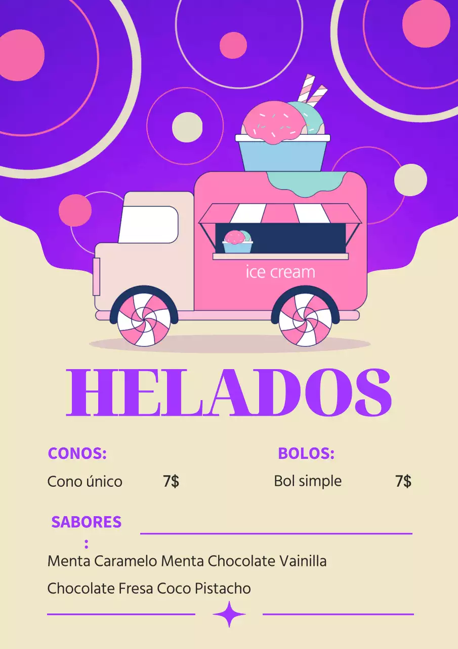Púrpura y beige Simple Ice Cream Promotion