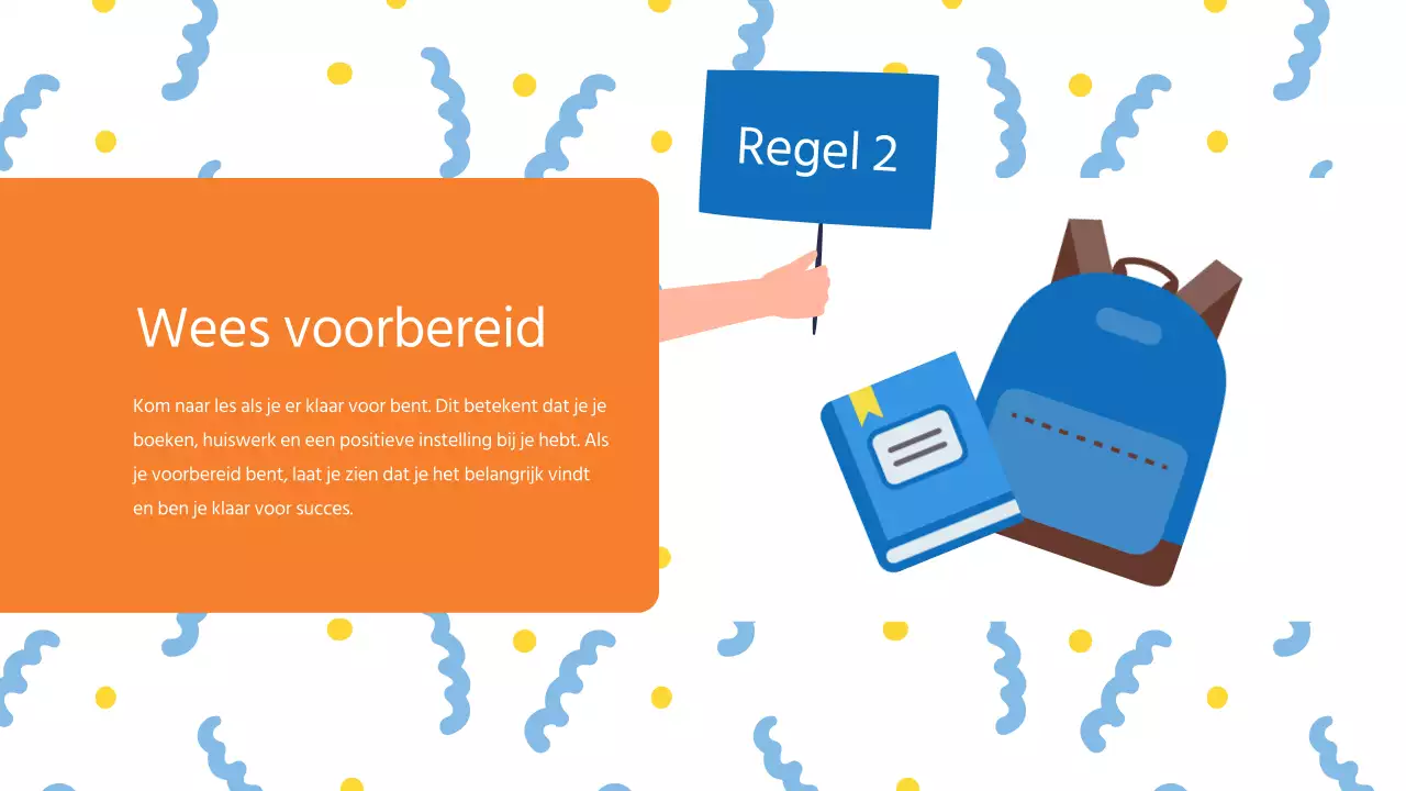 Blauw Modern Klaslokaal Regels Lesmateriaal