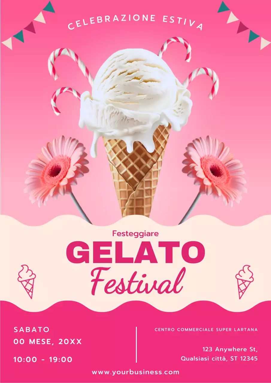 Pubblicità del Pink Modern Ice Cream Festival