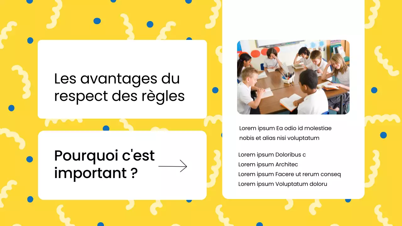 Règlement de classe moderne bleu Matériel de classe