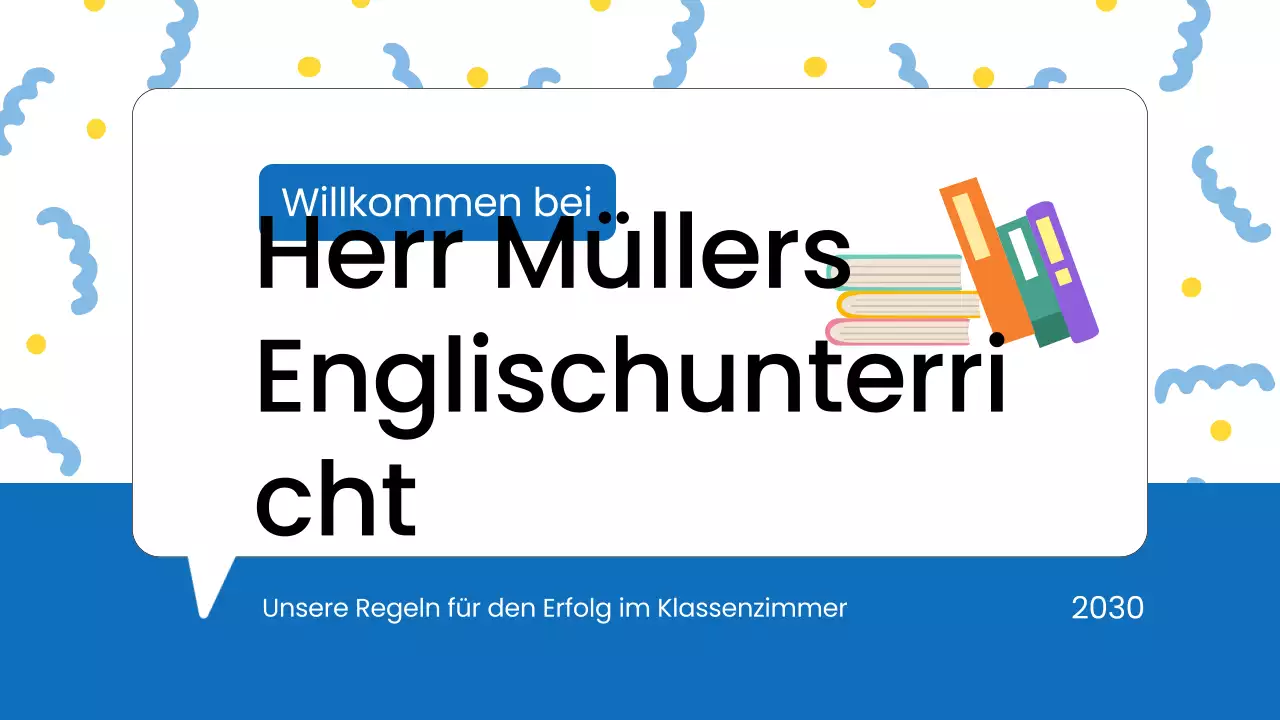 Blaue Moderne Klassenzimmerregeln Unterrichtsmaterial