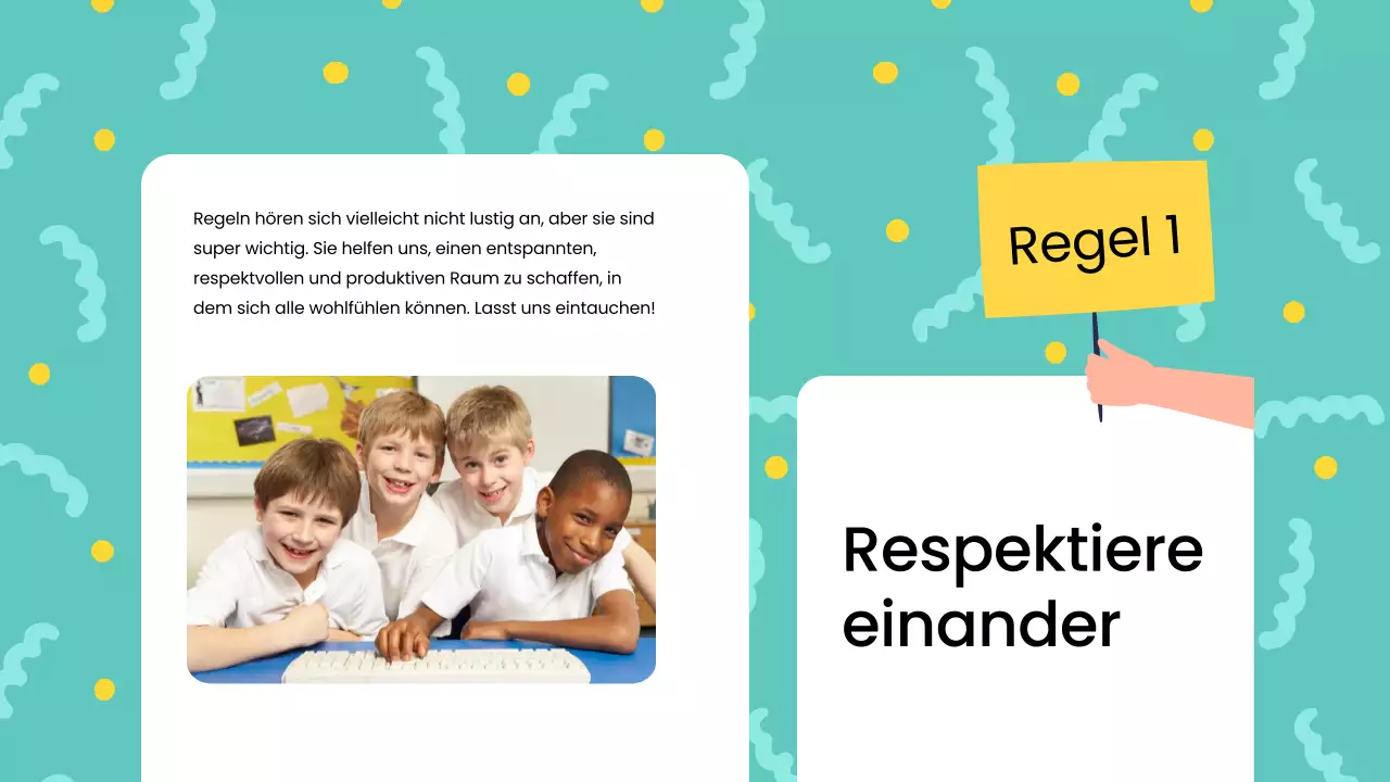 Blaue Moderne Klassenzimmerregeln Unterrichtsmaterial