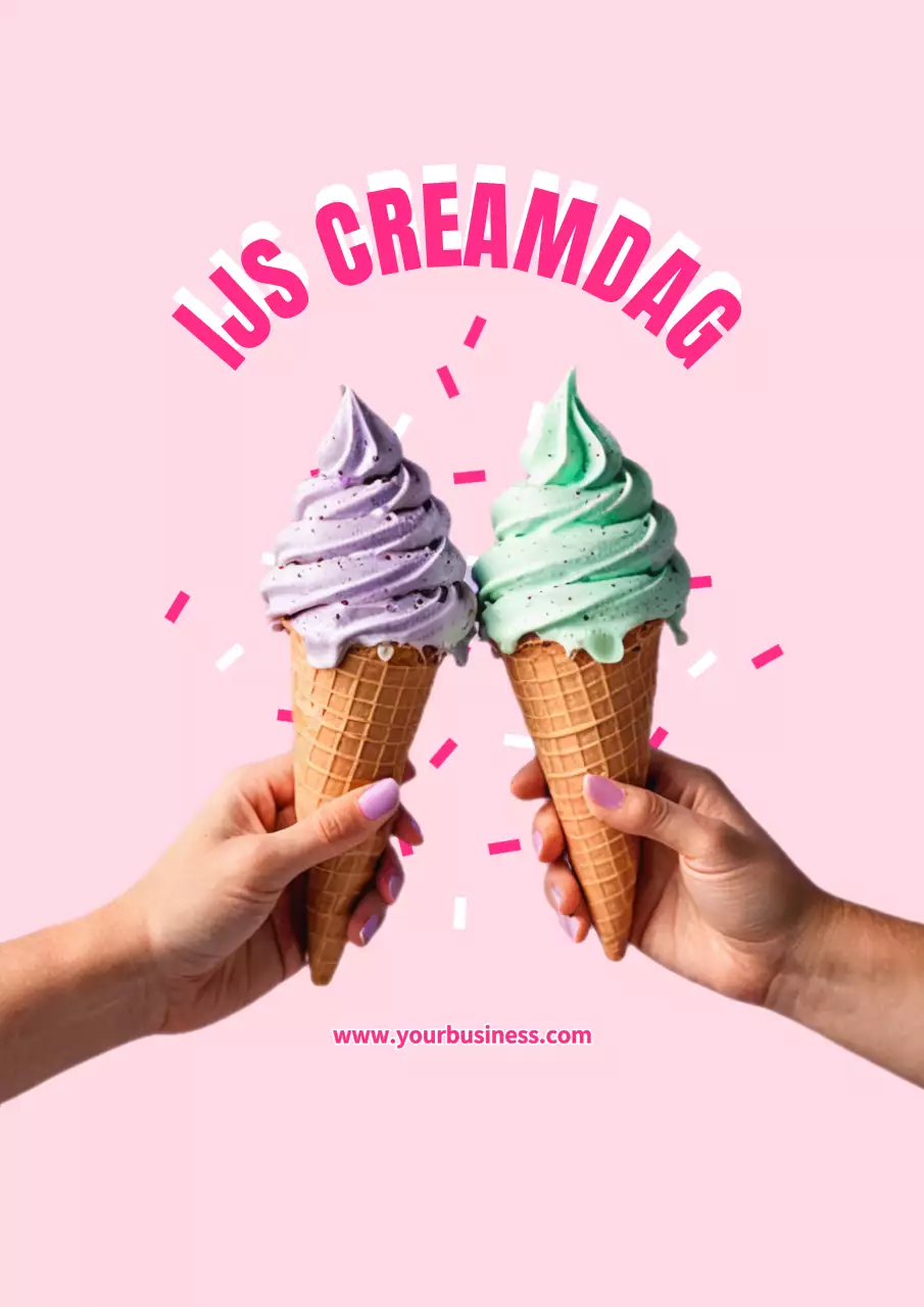 Roze en Hot Pink Minimal ijs flyer