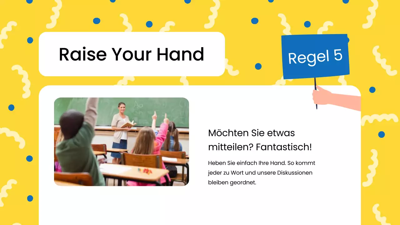 Blaue Moderne Klassenzimmerregeln Unterrichtsmaterial