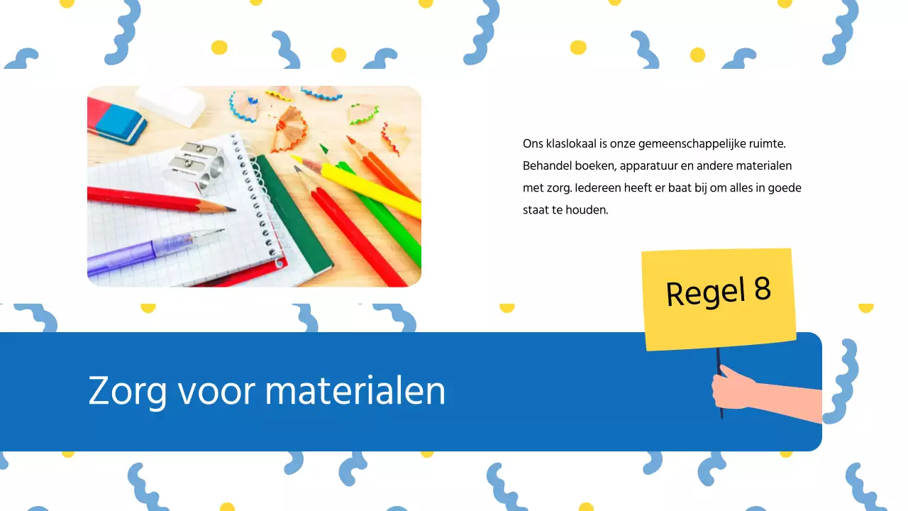 Blauw Modern Klaslokaal Regels Lesmateriaal