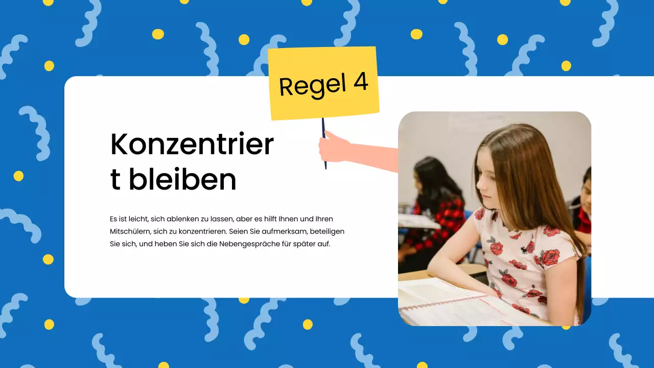 Blaue Moderne Klassenzimmerregeln Unterrichtsmaterial