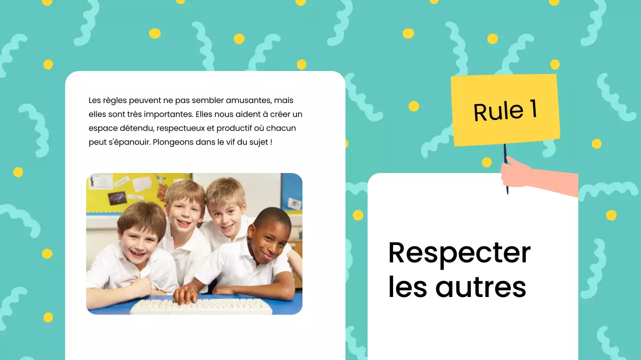 Règlement de classe moderne bleu Matériel de classe