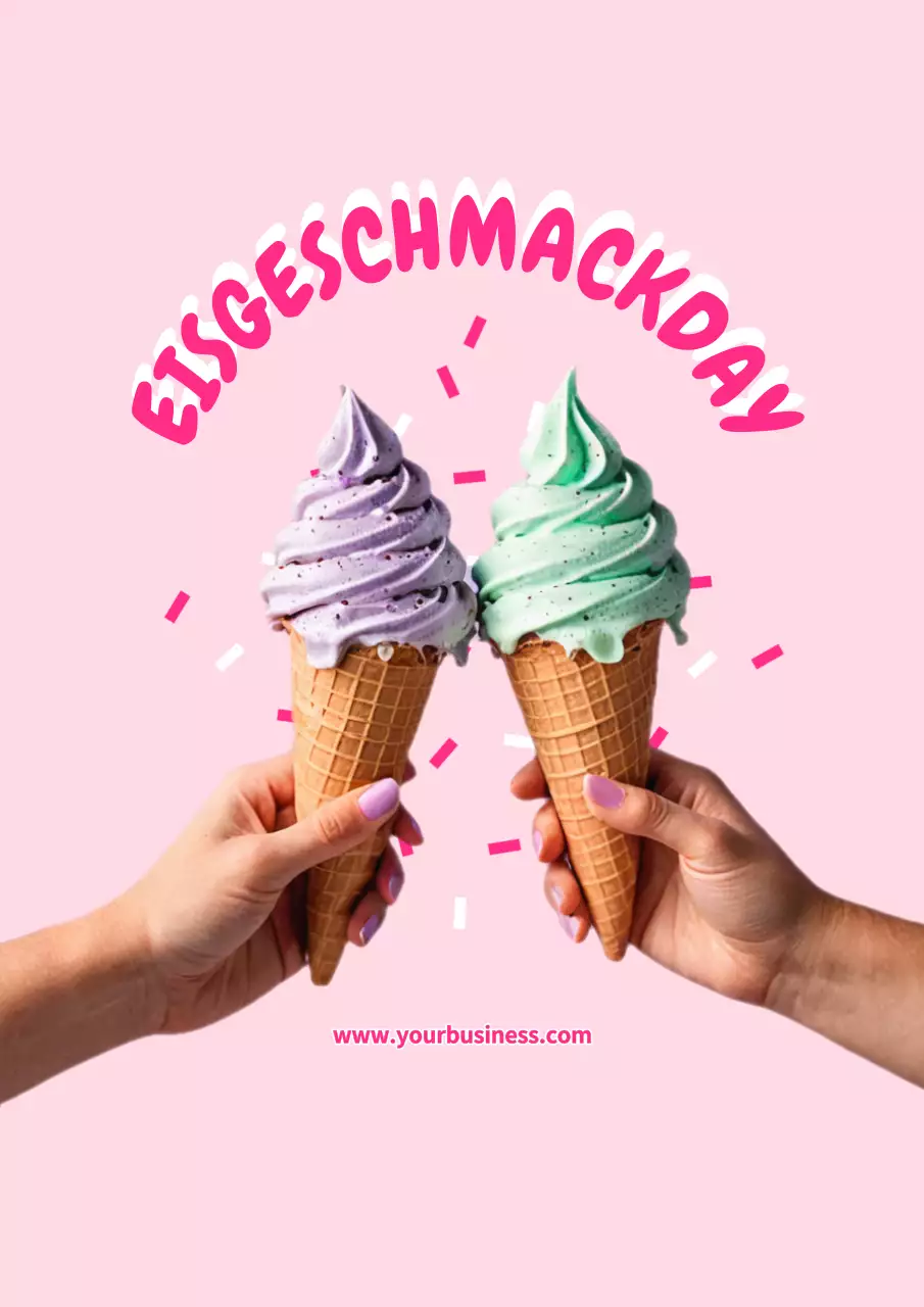 Rosa und heißes Rosa Minimal Eiscreme Flyer