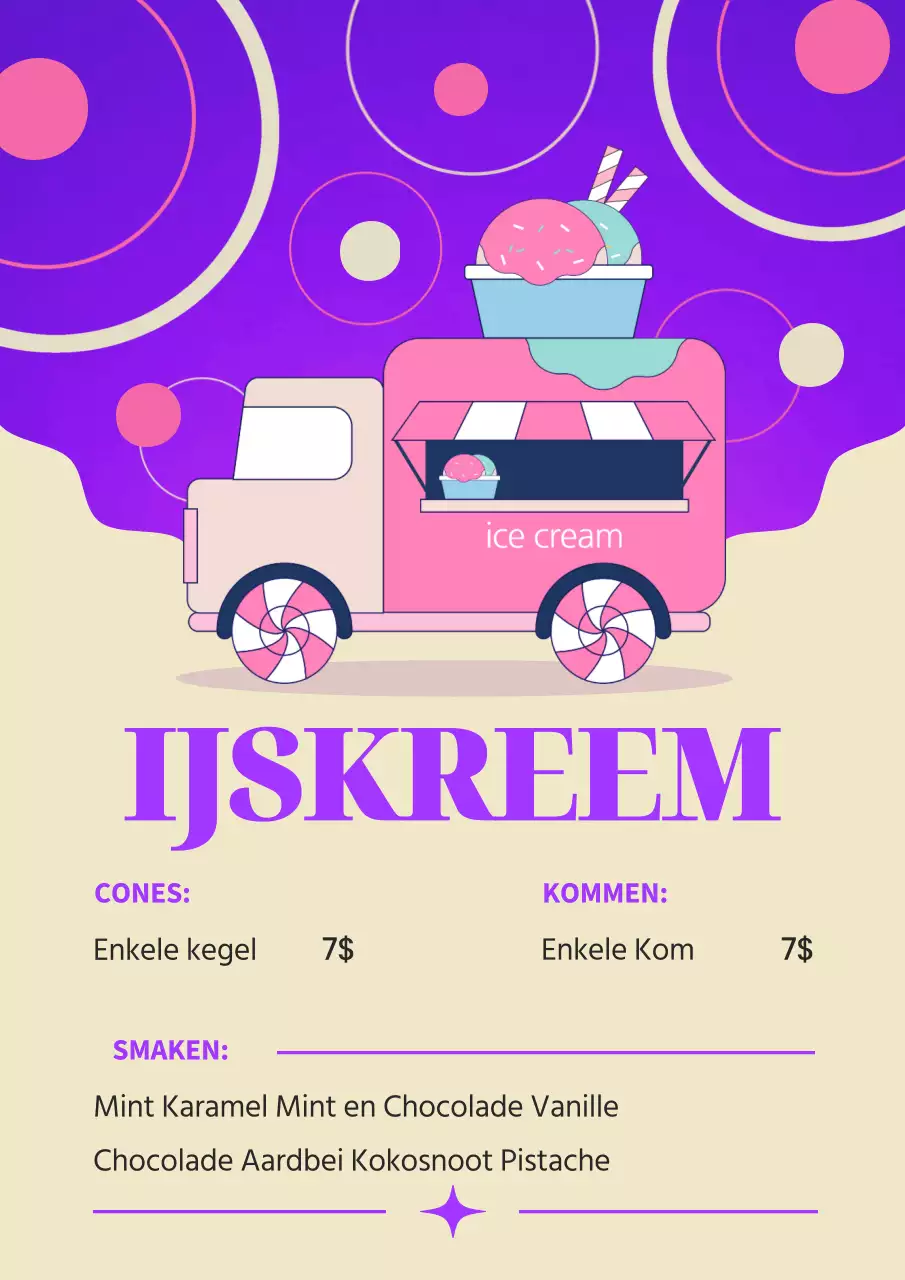 Paars en beige eenvoudig ijs promotie