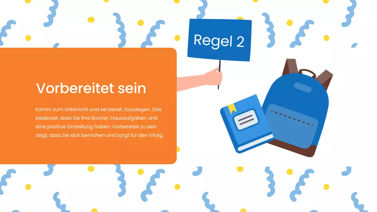 Blaue Moderne Klassenzimmerregeln Unterrichtsmaterial