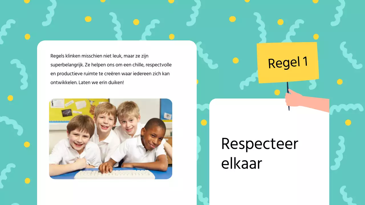 Blauw Modern Klaslokaal Regels Lesmateriaal