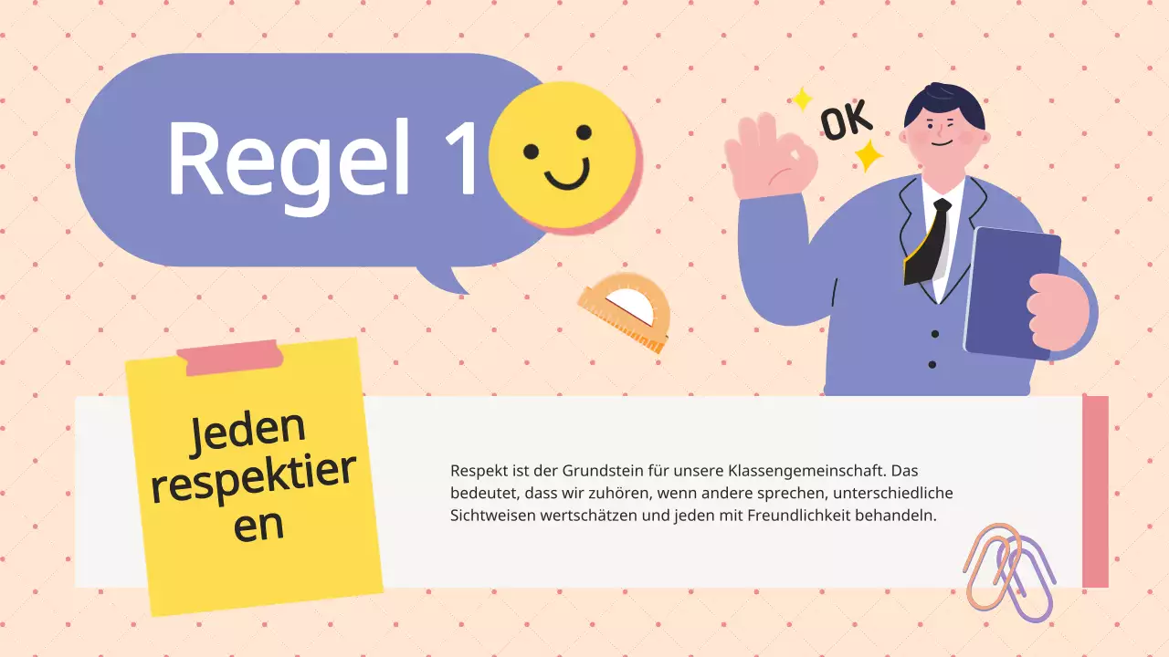 Lila Flieder Animation Klassenzimmer Regeln Klasse Material