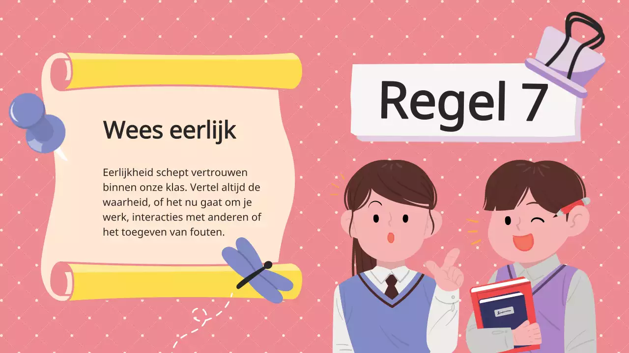 Purple Lilac Animatie Klasregels Lesmateriaal