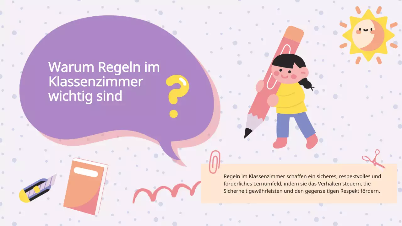 Lila Flieder Animation Klassenzimmer Regeln Klasse Material